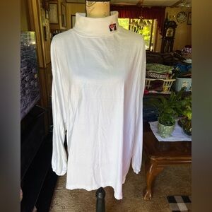 Men’s vintage basketball 🏀 embroidery White Turtleneck Long Sleeve shirt.